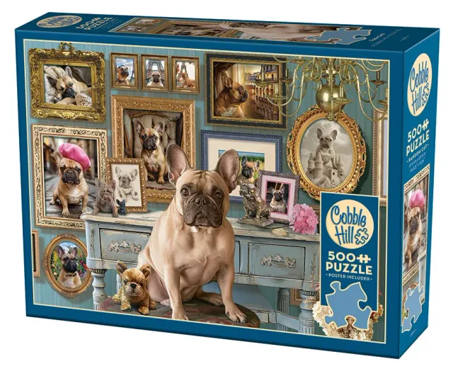 Cobble Hill Frenchie puzzle 500 piese caini