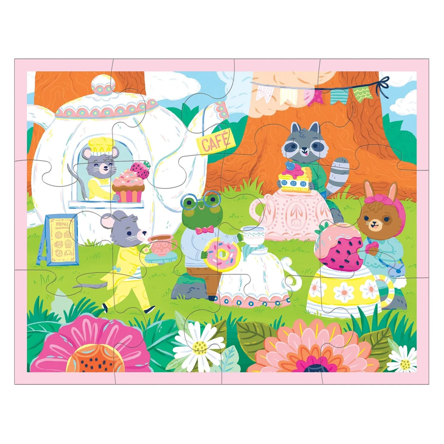 Mudpuppy Tea Party puzzle 12 piese cu husa 2+ ani