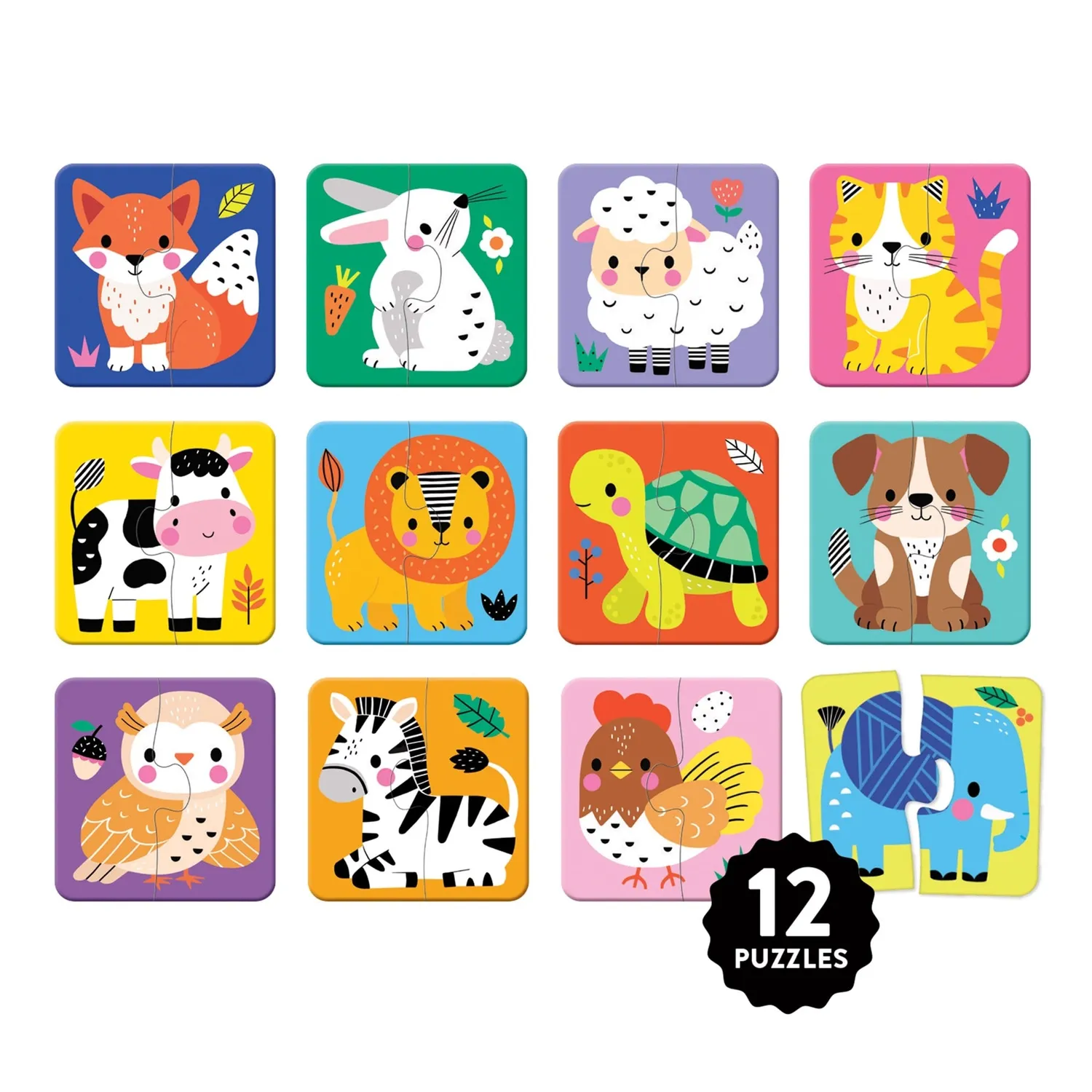 Mudpuppy My First Animals puzzle 12x2 piese 2+