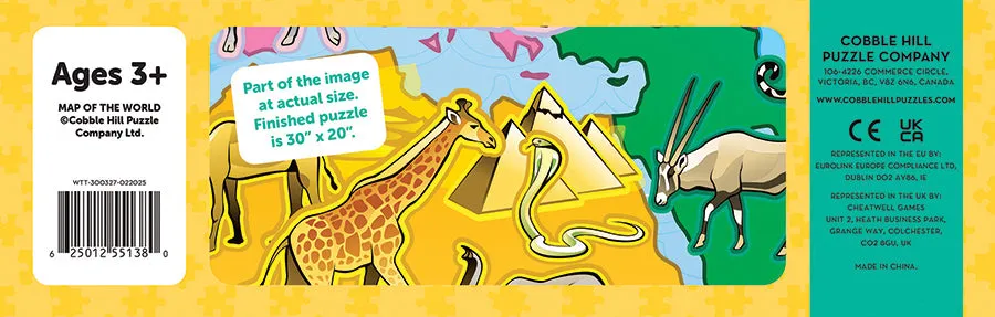 Cobble Hill Map of the World puzzle podea 35 piese