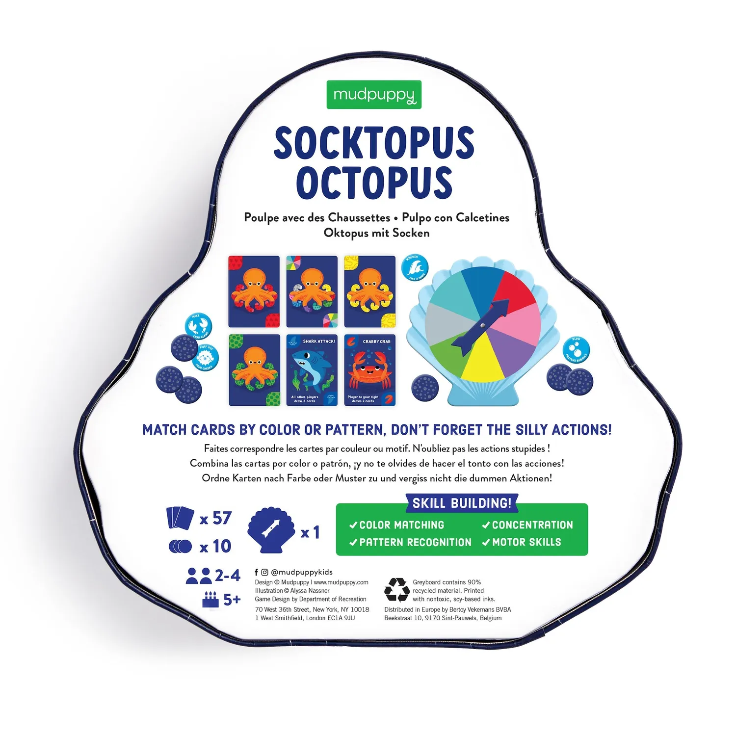 Mudpuppy Socktopus joc de societate 2-4 jucatori