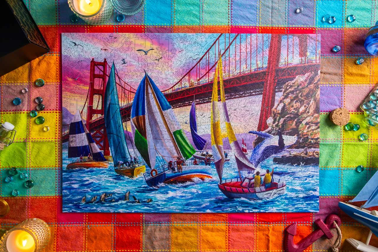 Mosaic Puzzles Golden Gate Regatta puzzle lemn 1000 piese 3D