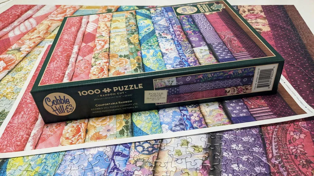 Cobble Hill Comfortable Rainbow puzzle 1000 piese quilt