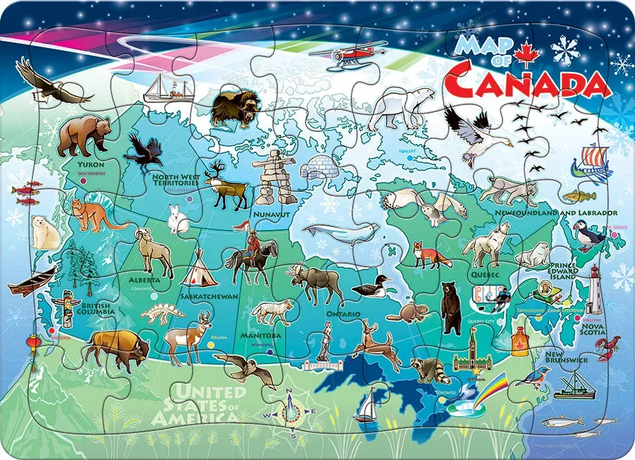 Cobble Hill Canada Map puzzle 35 piese tava harta Canada