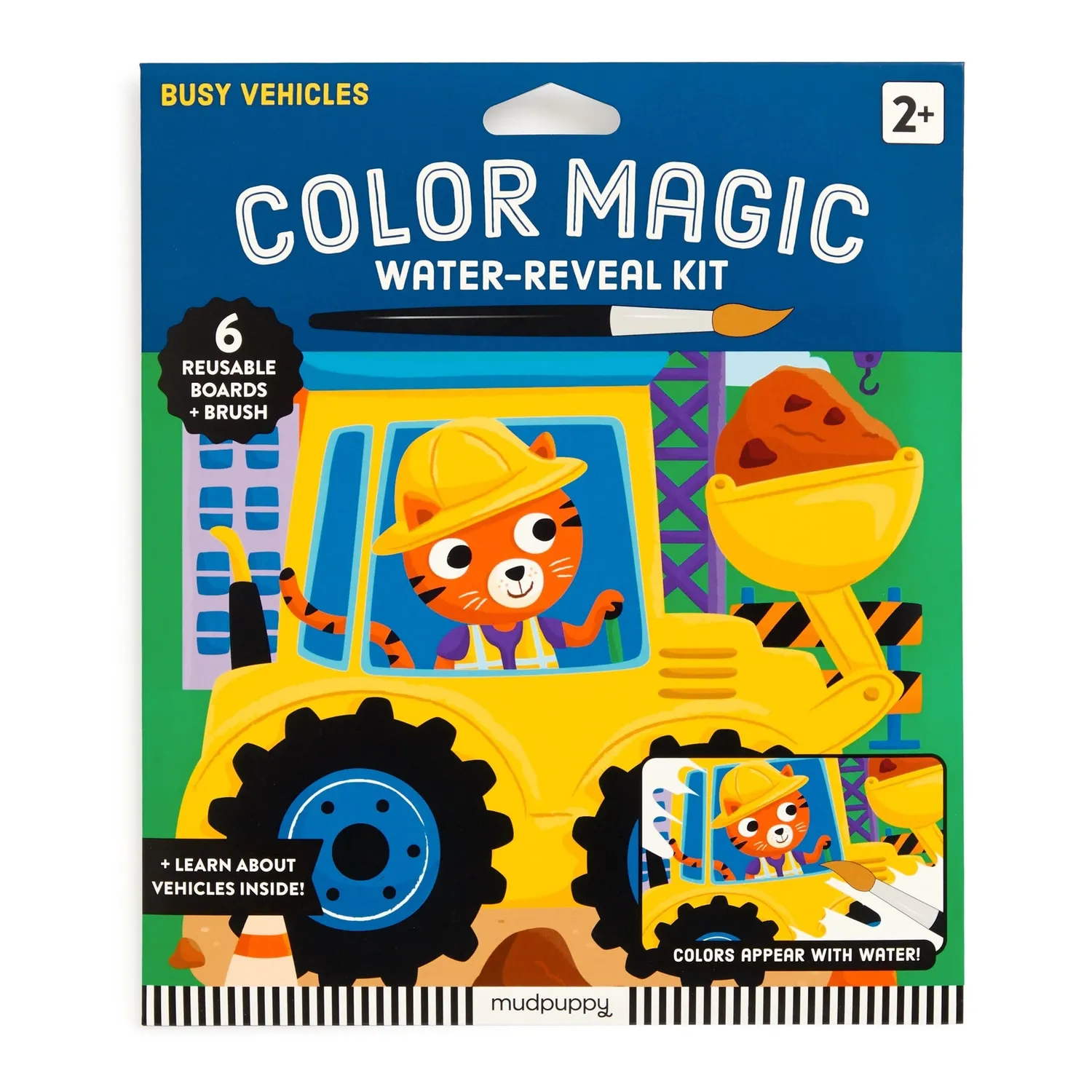 Mudpuppy Busy Vehicles set pictura cu apa 6 planse