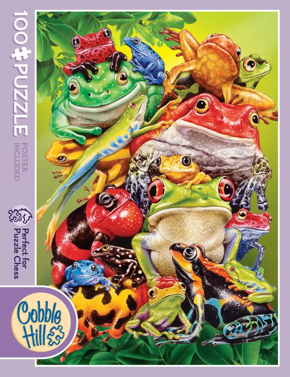 Cobble Hill Frog Business puzzle 100 piese broaște