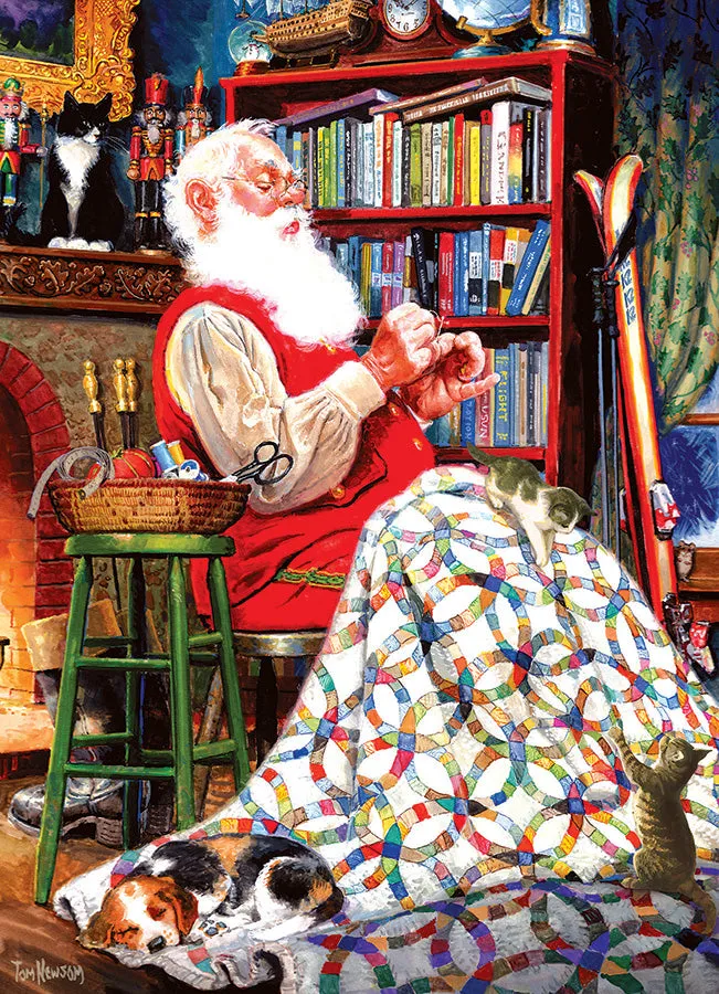 Cobble Hill Santa's Quilt puzzle 1000 piese Crăciun