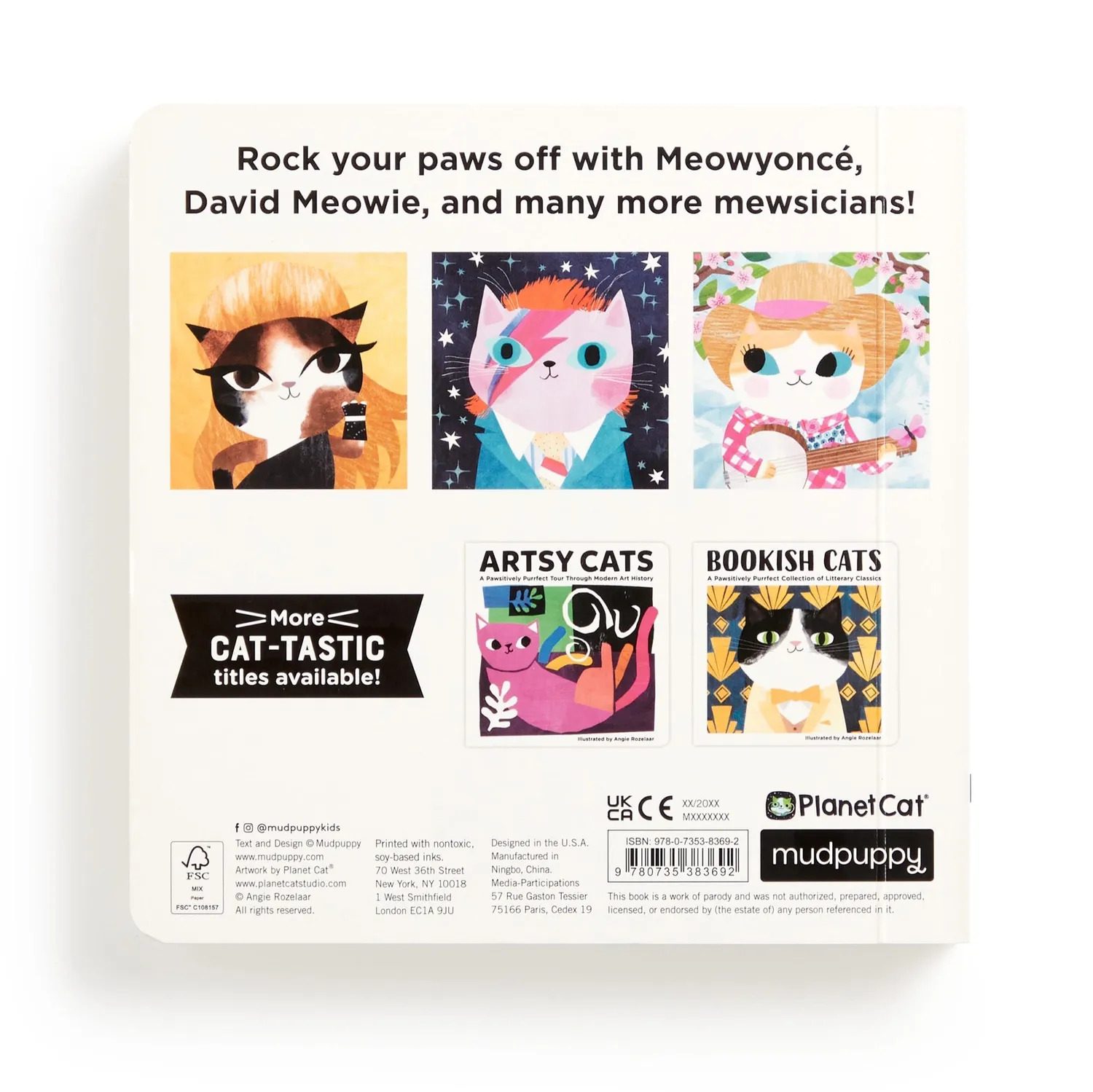 Mudpuppy Music Cats carte cartonata editia 2 pisici muzicieni