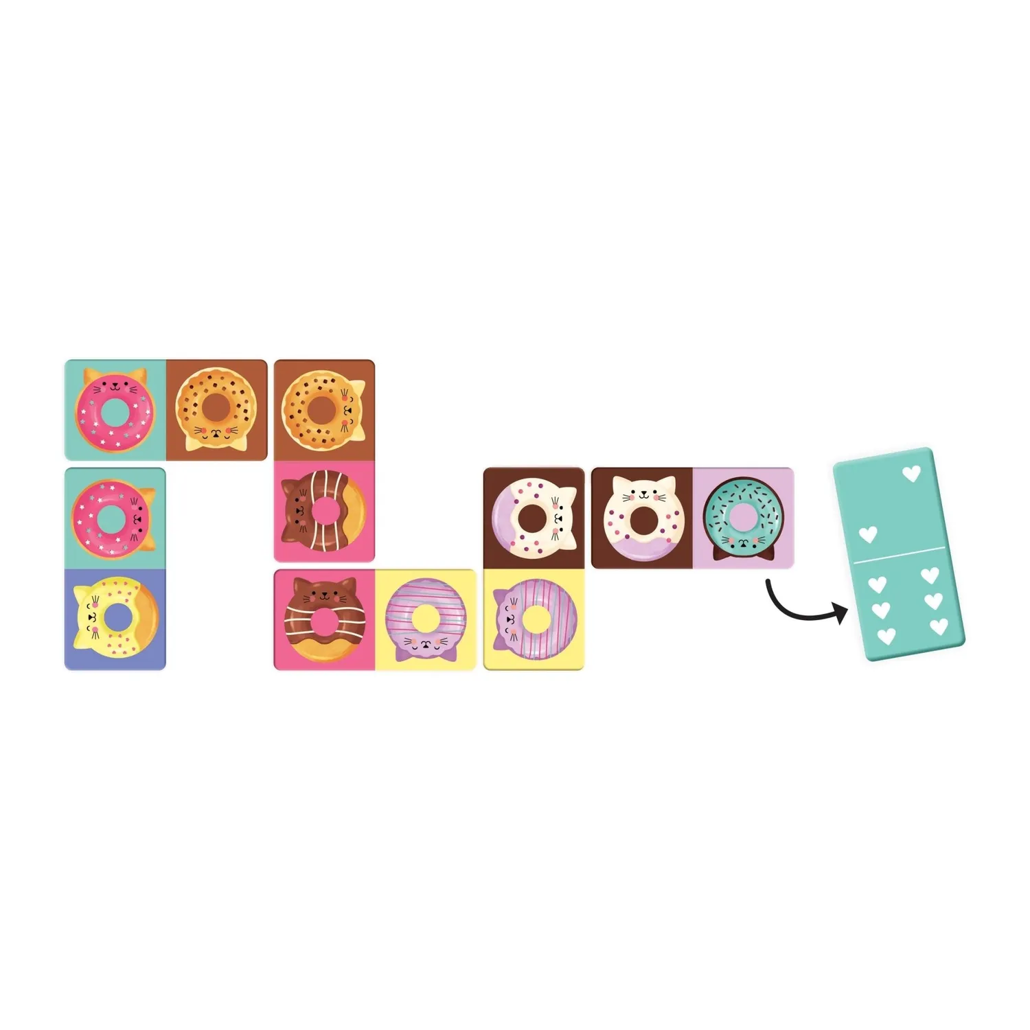 Mudpuppy Cat Donut domino 28 piese cu pisici