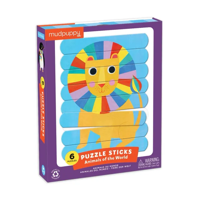 Mudpuppy Puzzle Sticks Animals of the World bete puzzle 24 piese