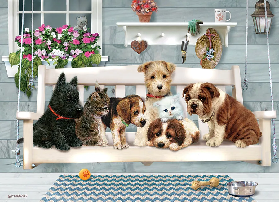 Cobble Hill Family Porch Pals puzzle 350 piese