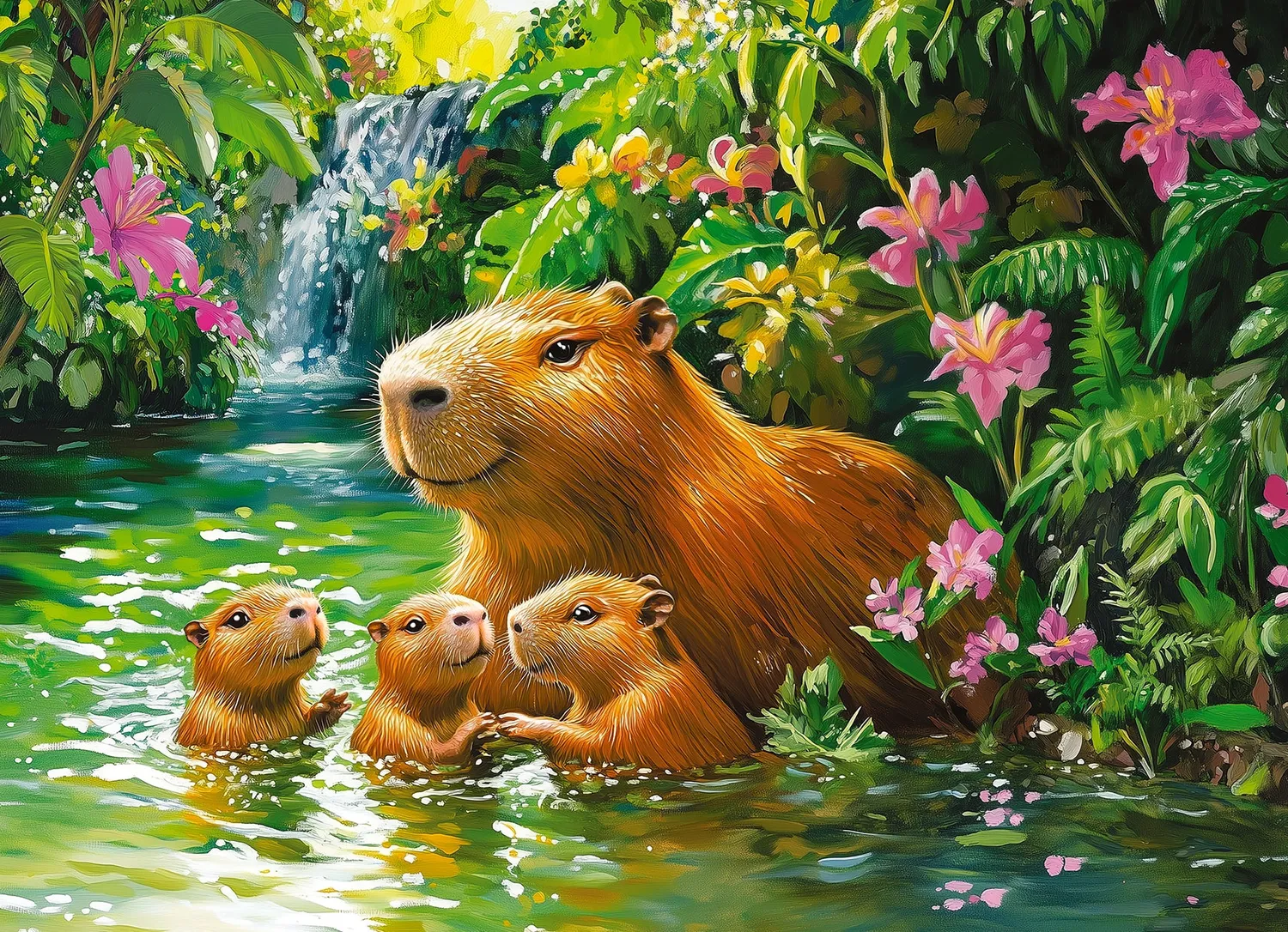 Cobble Hill Capybaras puzzle tavă 35 piese copii