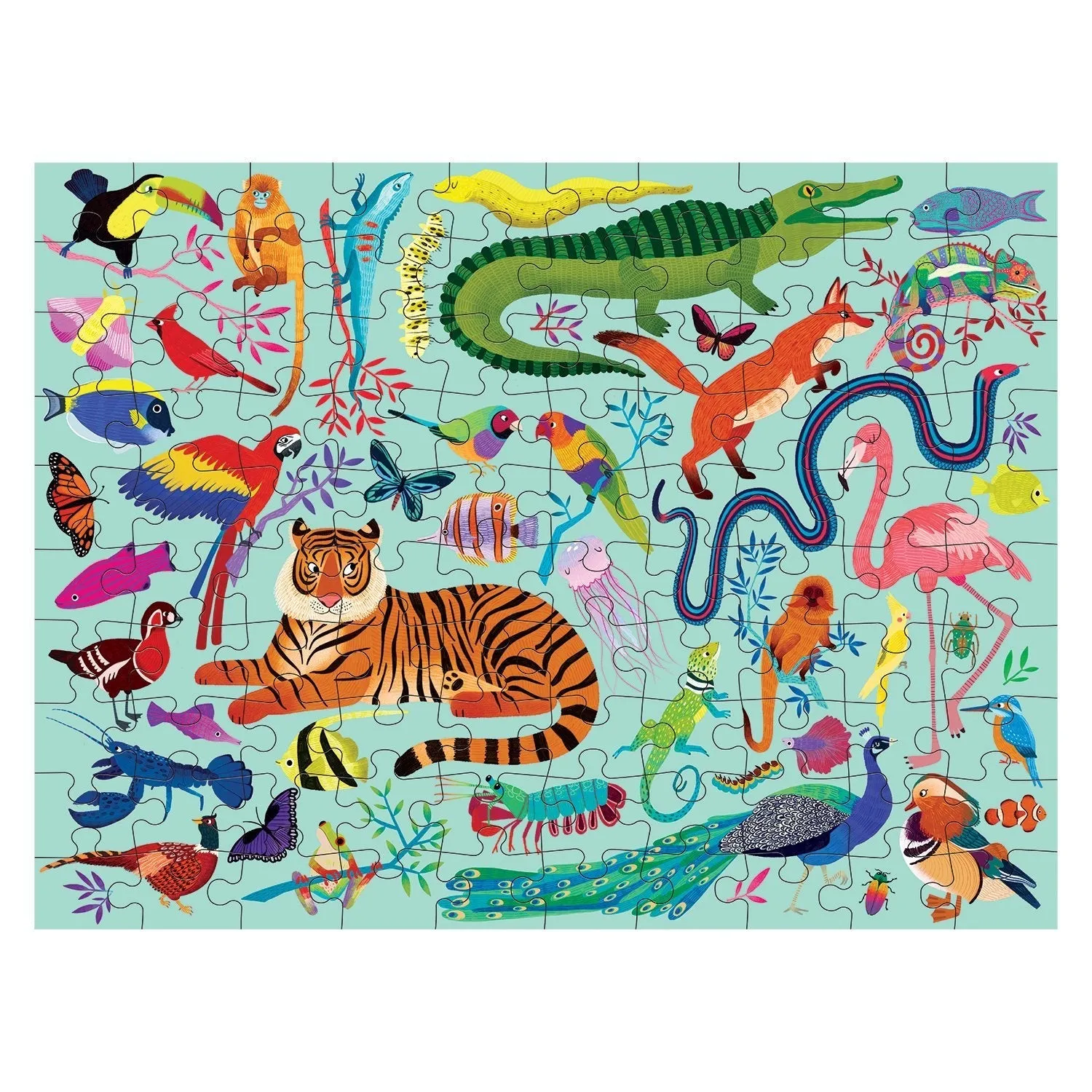 Mudpuppy Animal Kingdom puzzle 100 piese dublu color