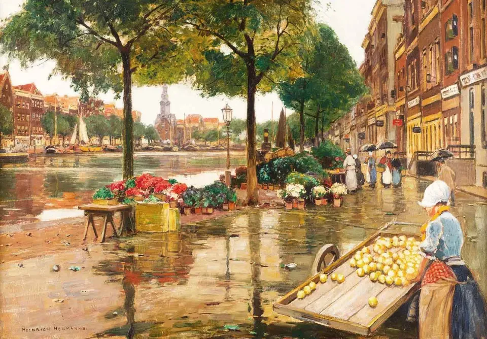 Mosaic Puzzles Flower Market Amsterdam puzzle 500 piese flori
