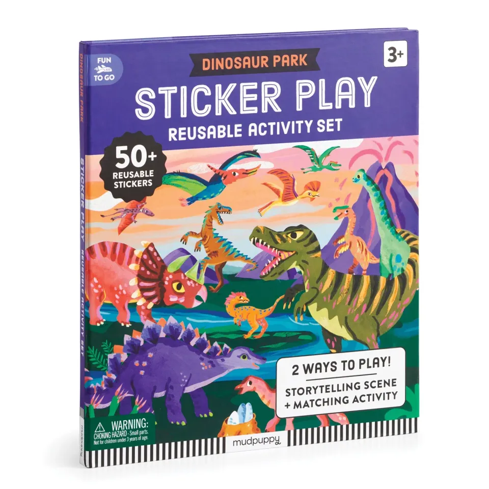 Mudpuppy Dinosaur Park stickere reutilizabile 50+ parc