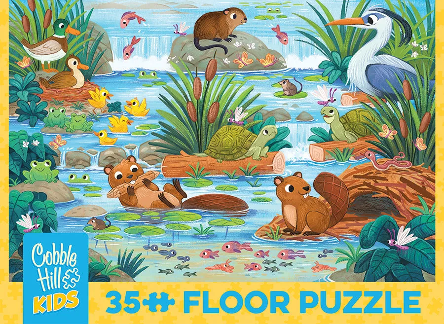 Cobble Hill Beaver and Friends puzzle podea 35 piese animale