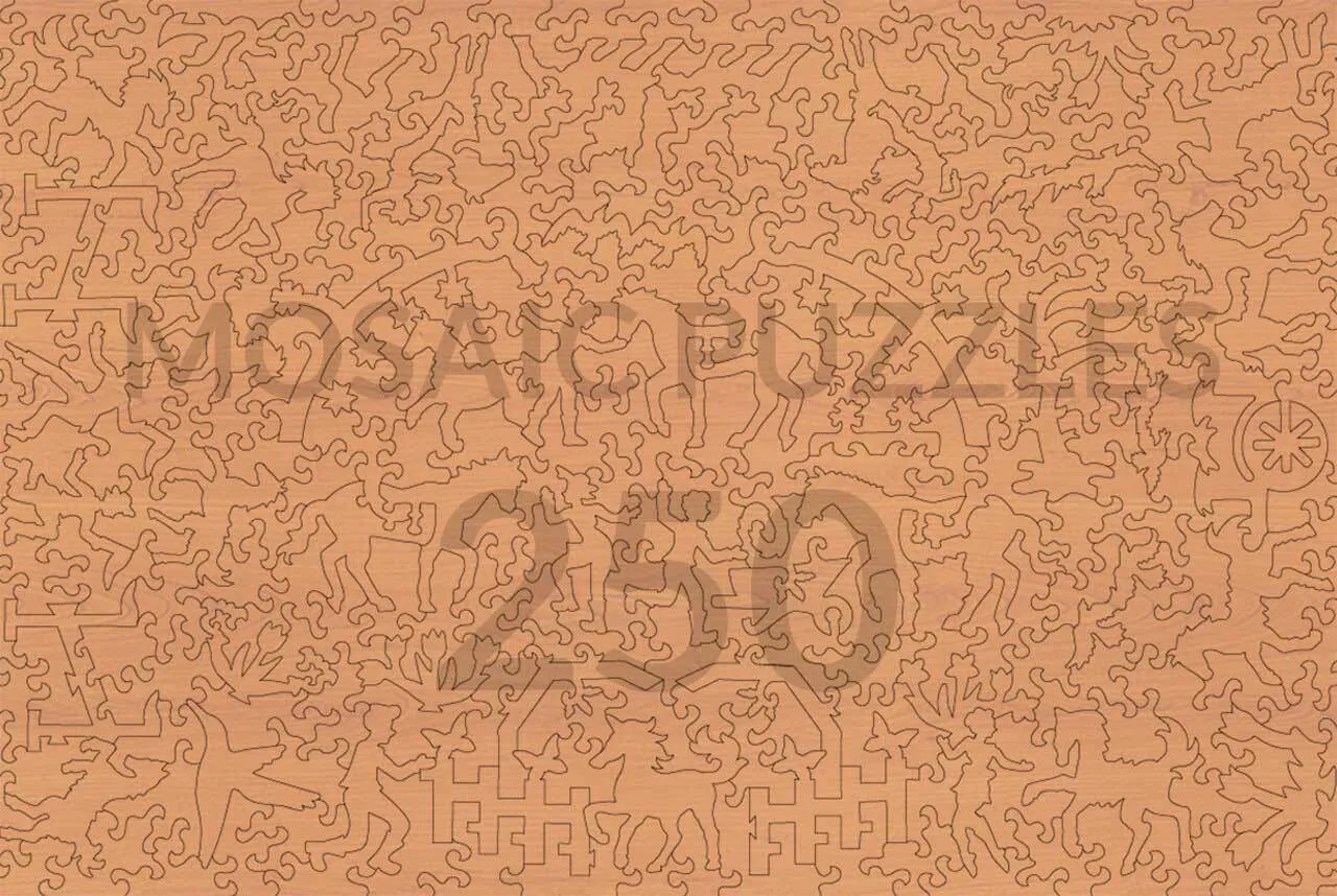 Mosaic Puzzles Race Track by William Glackens puzzle lemn 500 piese cai
