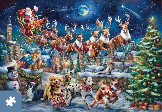 Mosaic Puzzles Traditions Santa's Best Friends puzzle 500 piese