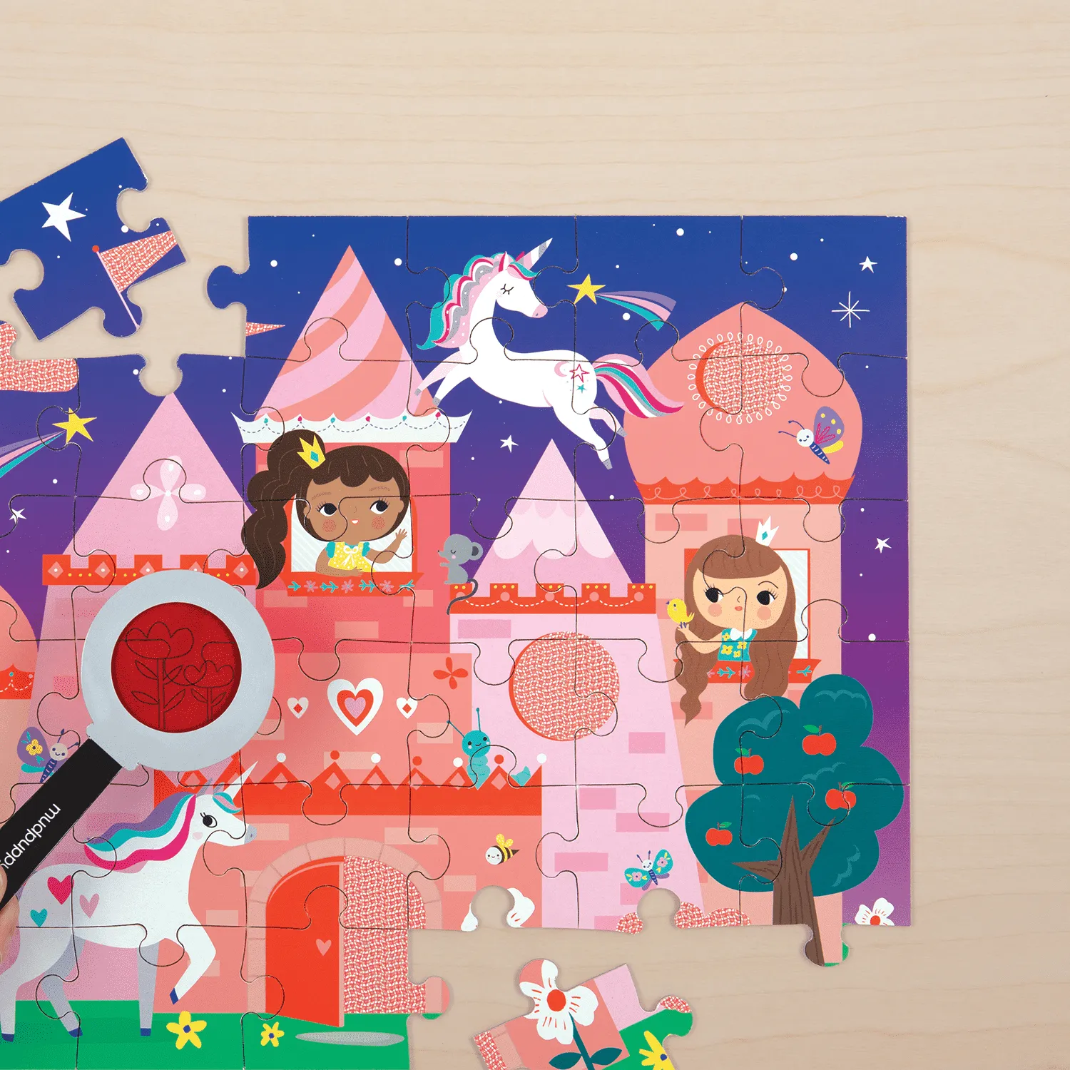 Mudpuppy Unicorn Castle puzzle 42 piese unicorni baghetă