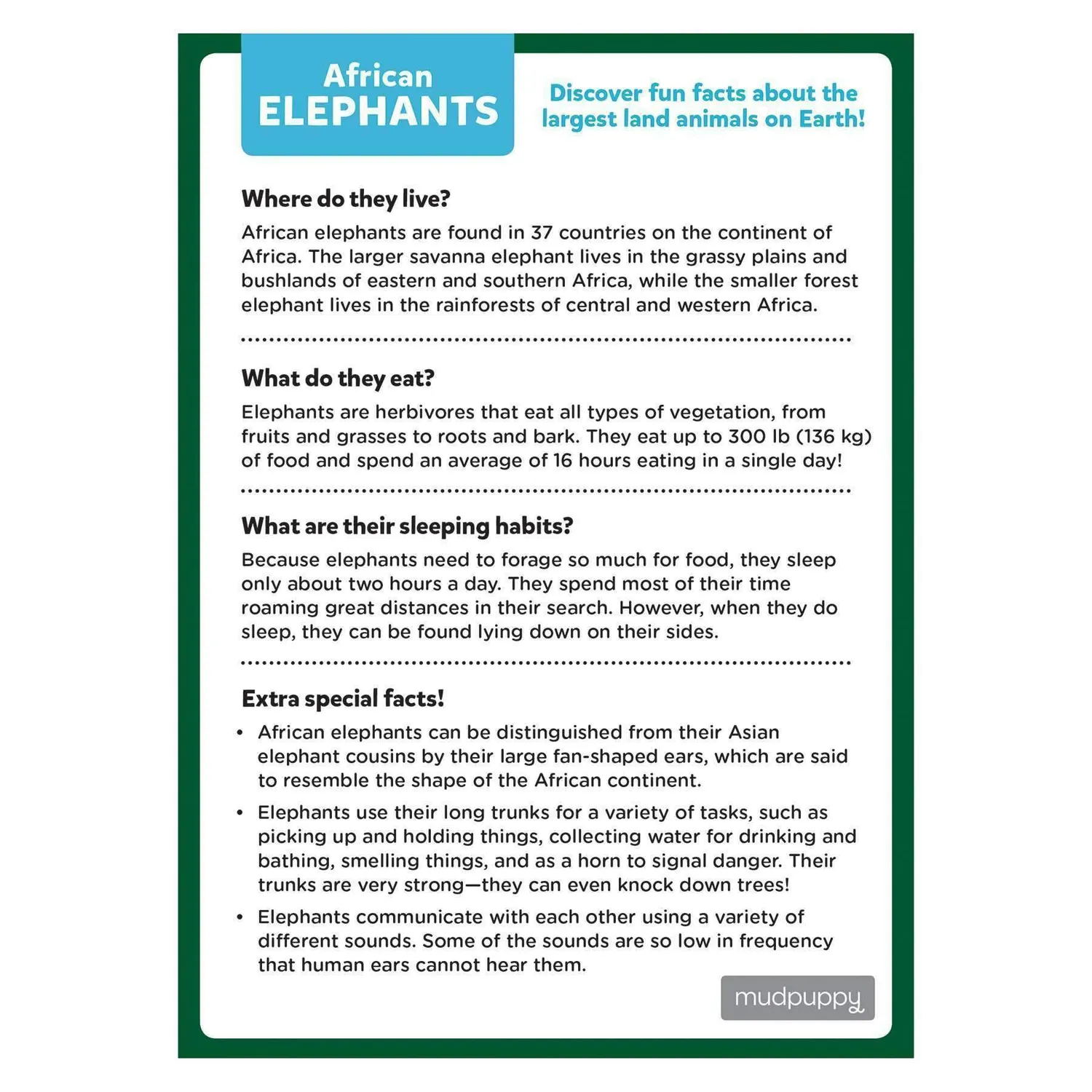 Mudpuppy African Elephant Mini Puzzle 48 piese