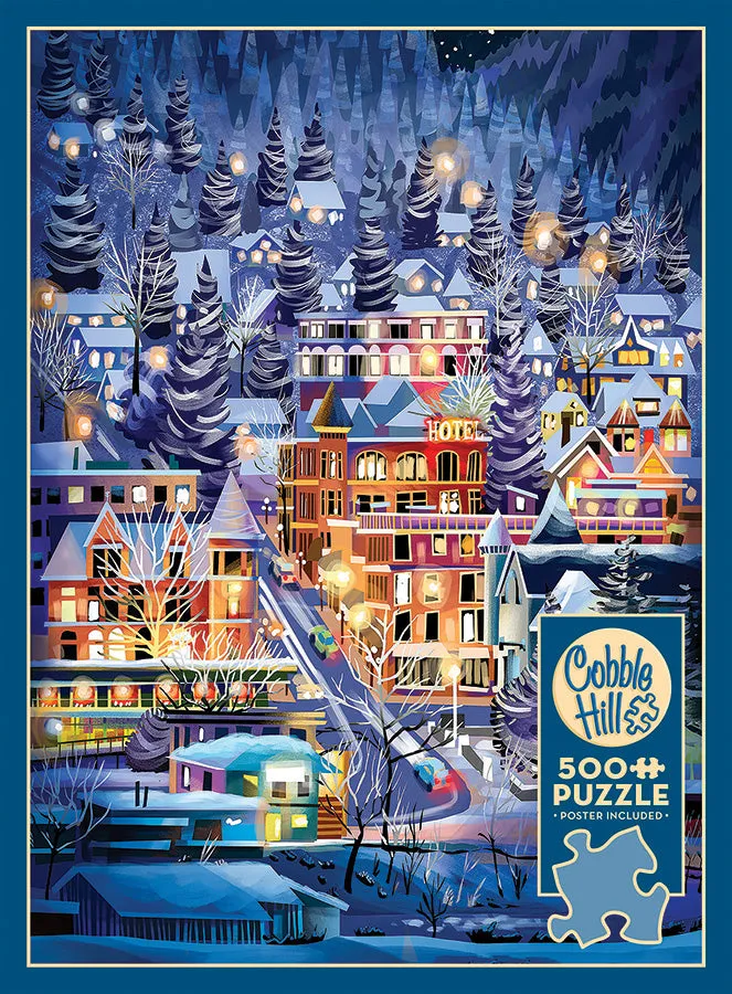 Cobble Hill Ski Town puzzle 500 piese iarna