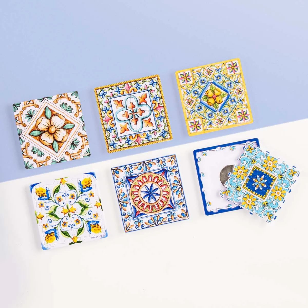 PieceRelax Vintage Flora Tile D1602 puzzle magnetic vintage 6 buc