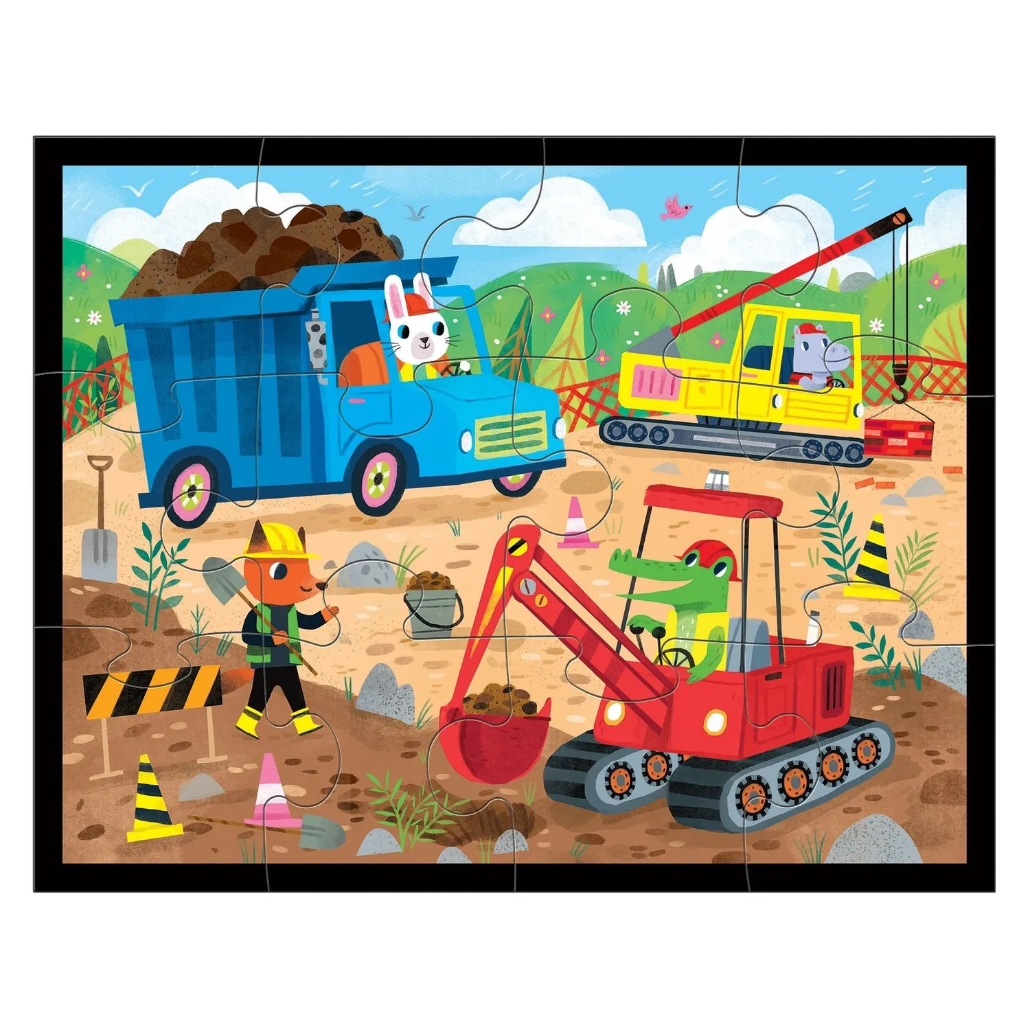 Mudpuppy Construction Site puzzle șantier 12 piese