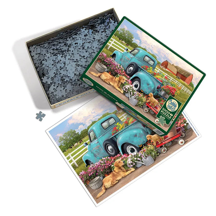 Cobble Hill Flower Truck puzzle 1000 piese flori
