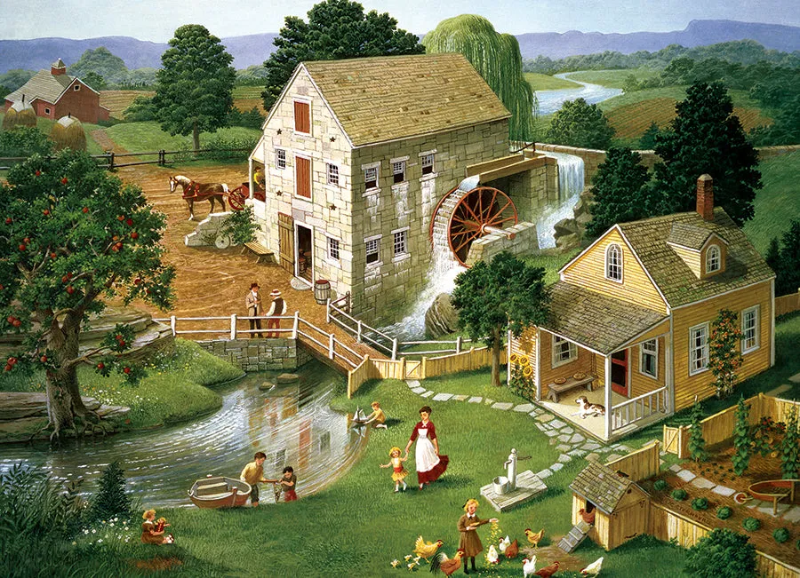 Cobble Hill Four Star Mill puzzle 1000 piese fermă