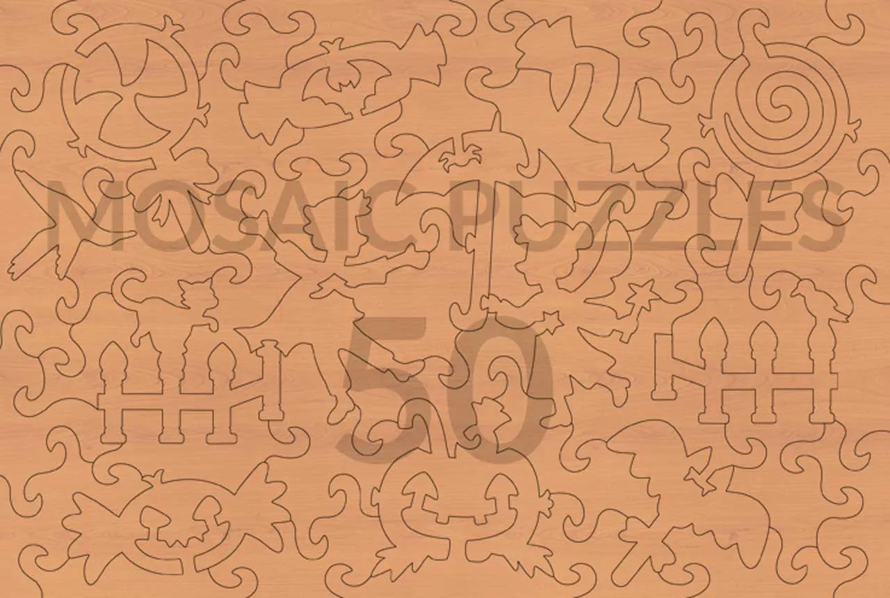 Mosaic Puzzles Midnight Sweet Bites puzzle lemn 250 piese halloween