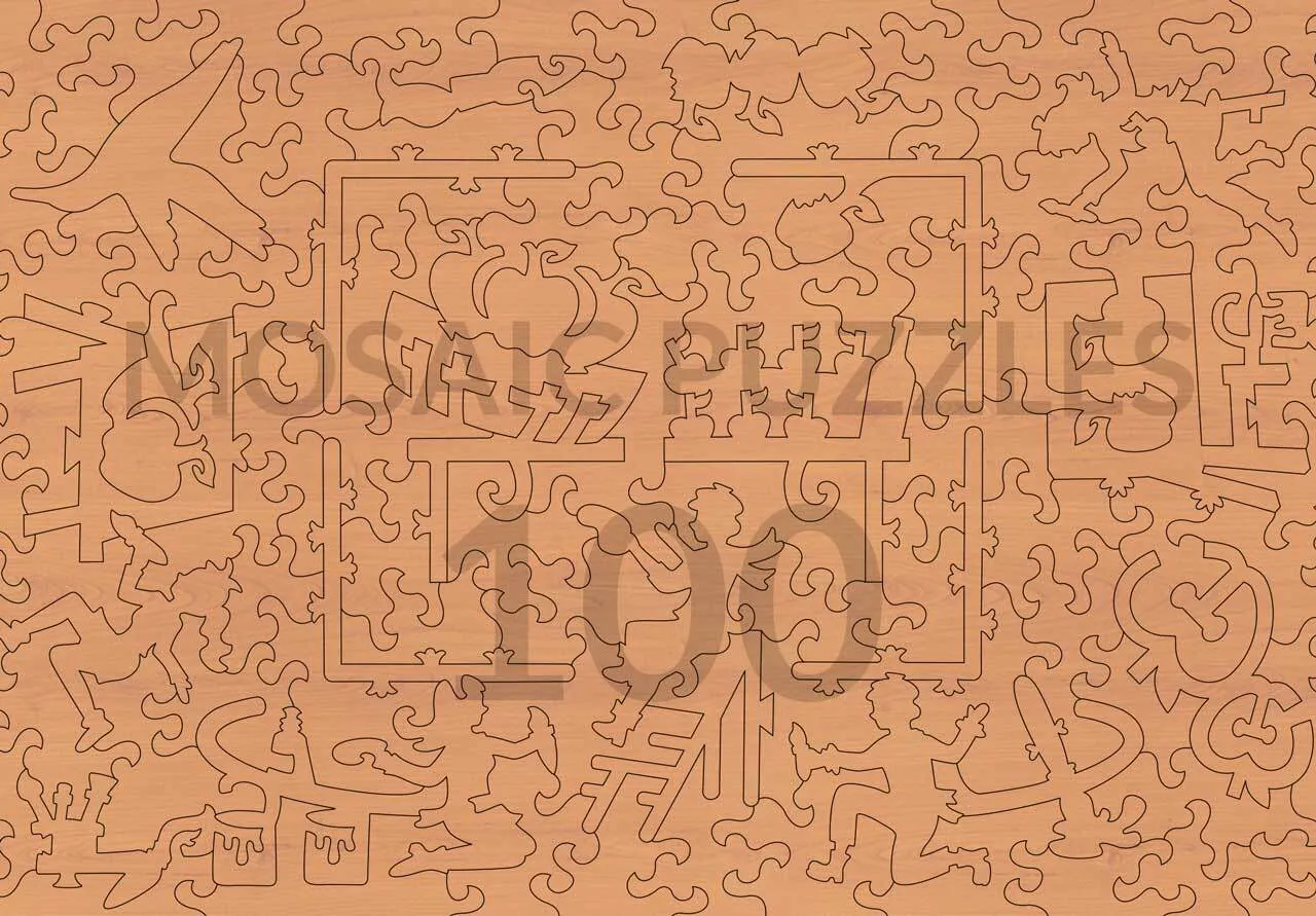 Mosaic Puzzles Basket Apples puzzle lemn 100 piese Cezanne