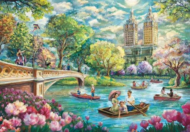 Mosaic Puzzles Bow Bridge Boating puzzle lemn 500 piese oras