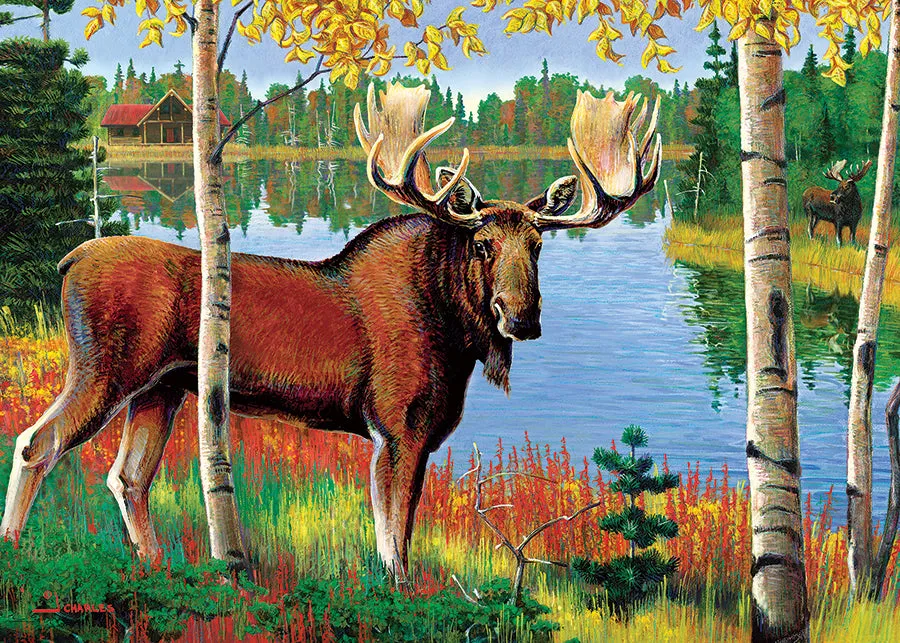 Cobble Hill Moose puzzle tavă 35 piese toamnă