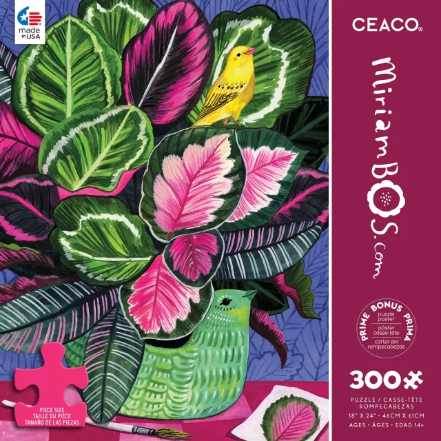 Ceaco Calathea and Birds puzzle 300 piese plante