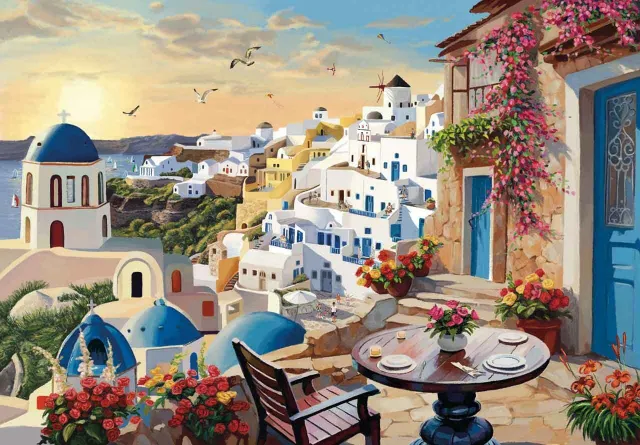 Mosaic Puzzles Morning View Santorini puzzle 100 piese Grecia