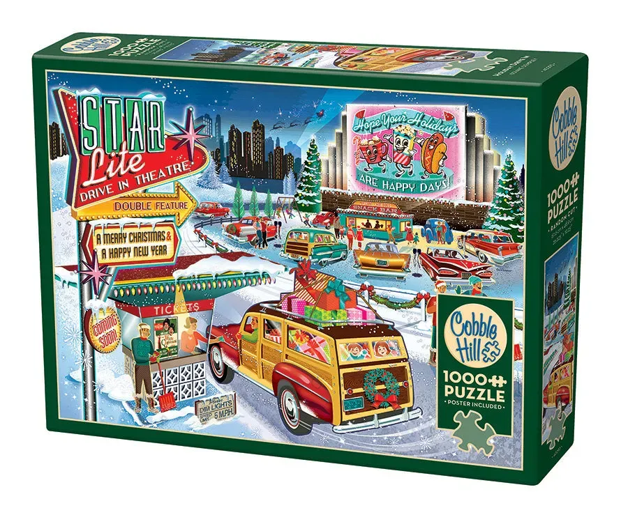 Cobble Hill Holiday Drive In puzzle 1000 piese craciun