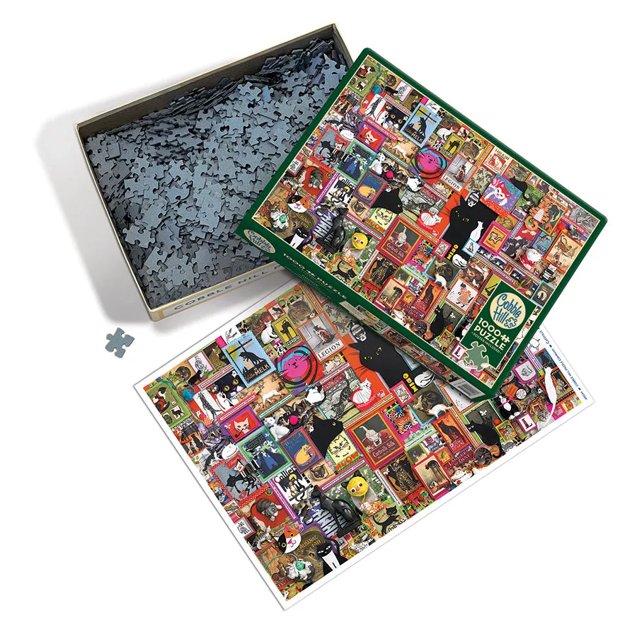 Cobble Hill Catsville puzzle 1000 piese colaj pisici