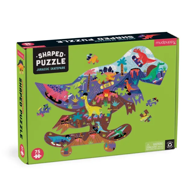 Mudpuppy Jurassic Skatepark puzzle figurat 75 piese 5+