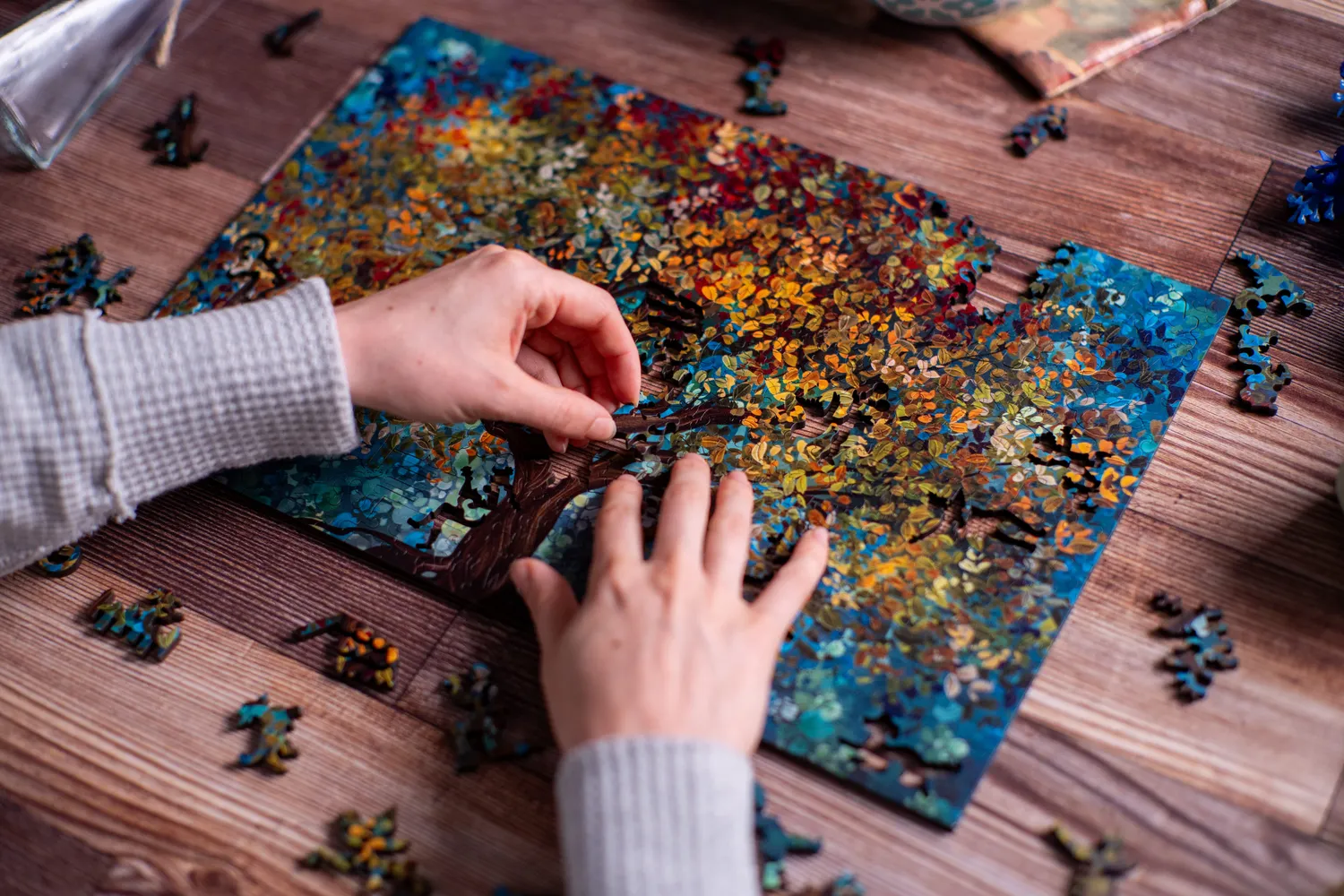 Mosaic Puzzles Autumn Tree puzzle 1000 piese lemn
