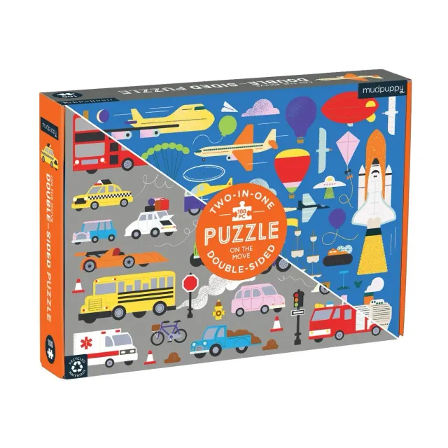 Mudpuppy On the Move puzzle 100 piese fata-verso