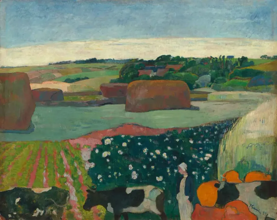 Mosaic Puzzles Haystacks in Brittany Gauguin puzzle lemn 500 piese