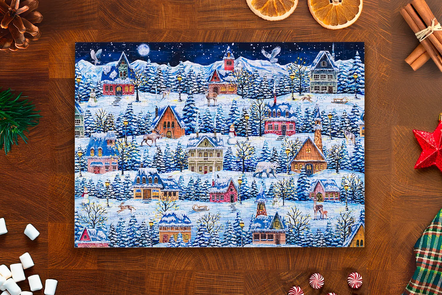 Traditions Winter Village Wanderers puzzle carton 500 piese