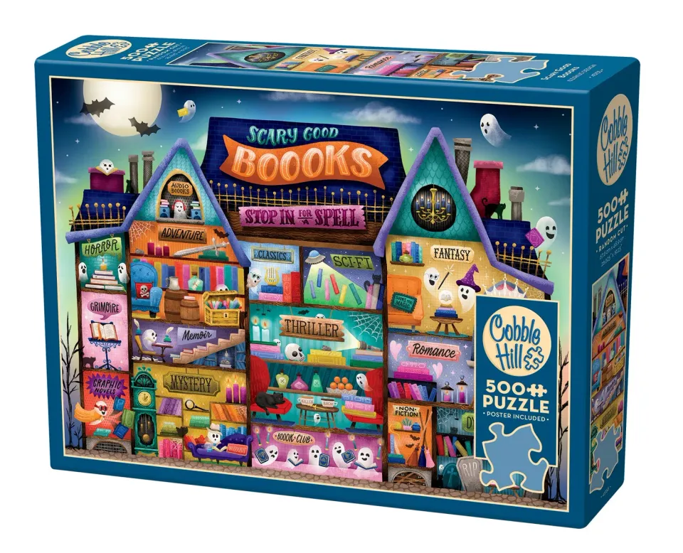Cobble Hill Scary Good Boooks puzzle 500 piese Halloween