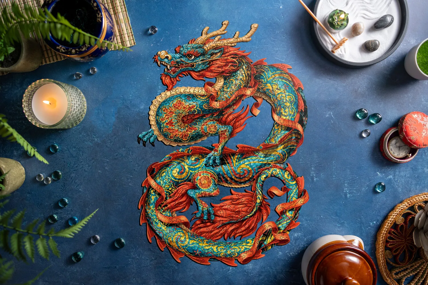 Mosaic Puzzles Imperial Dragon puzzle lemn 800 piese fantasy