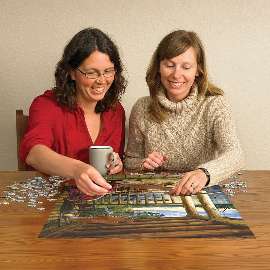 Cobble Hill Cabin Porch puzzle 1000 piese cabana lac