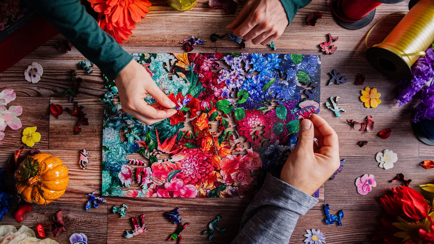 Mosaic Puzzles Ombre Bloom puzzle lemn 50 piese floral