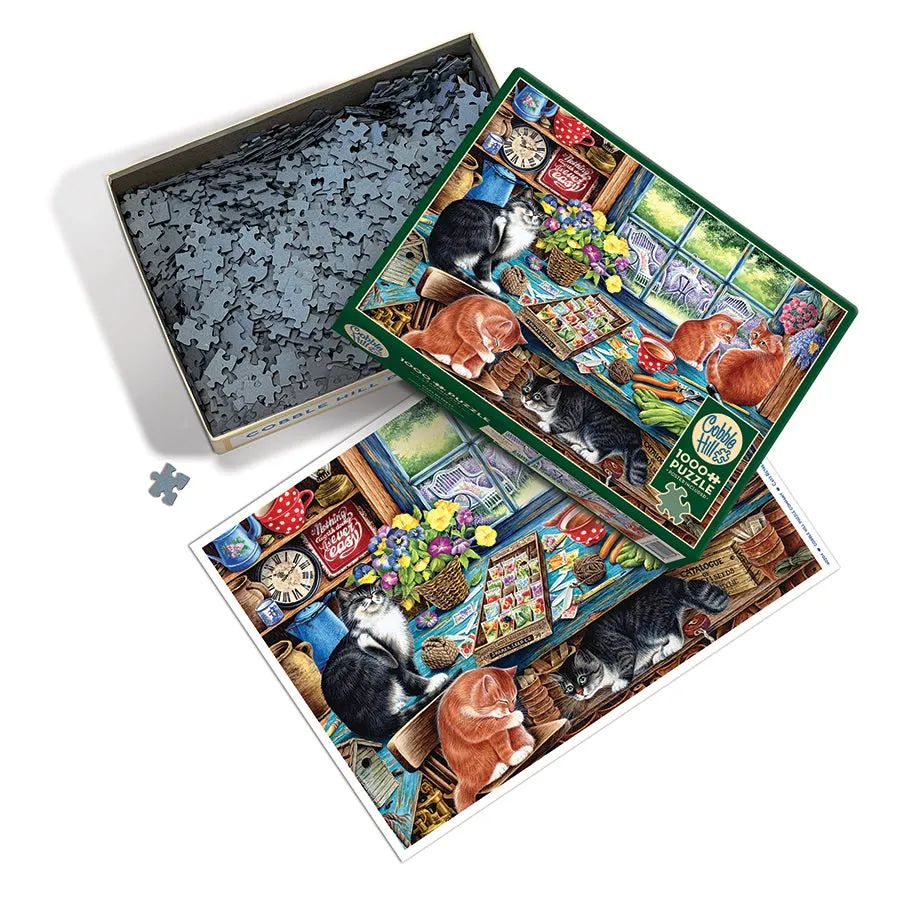 Cobble Hill Cats Retreat puzzle 1000 piese pisici