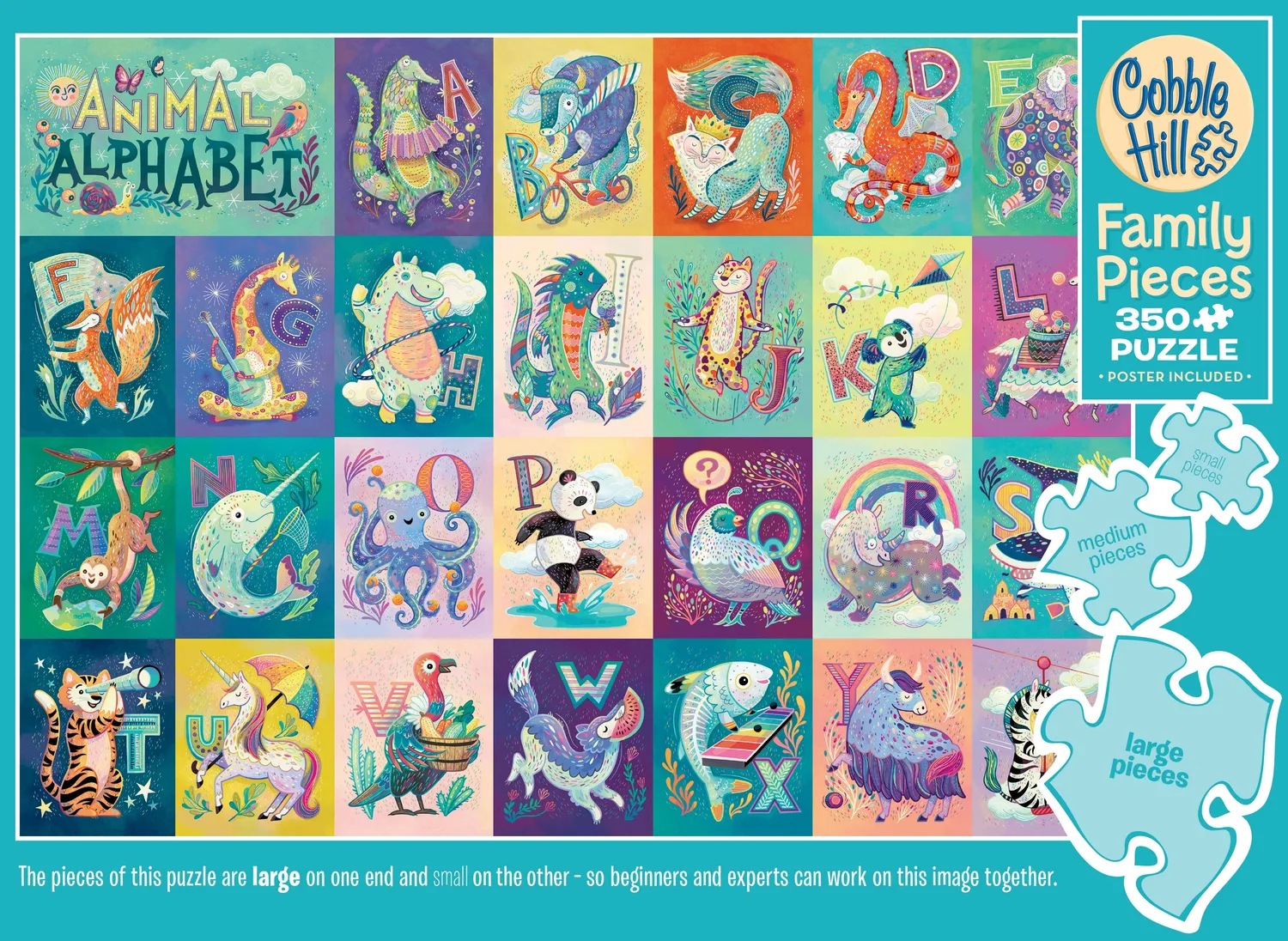 Cobble Hill Animal Alphabet puzzle familie 350 piese animale