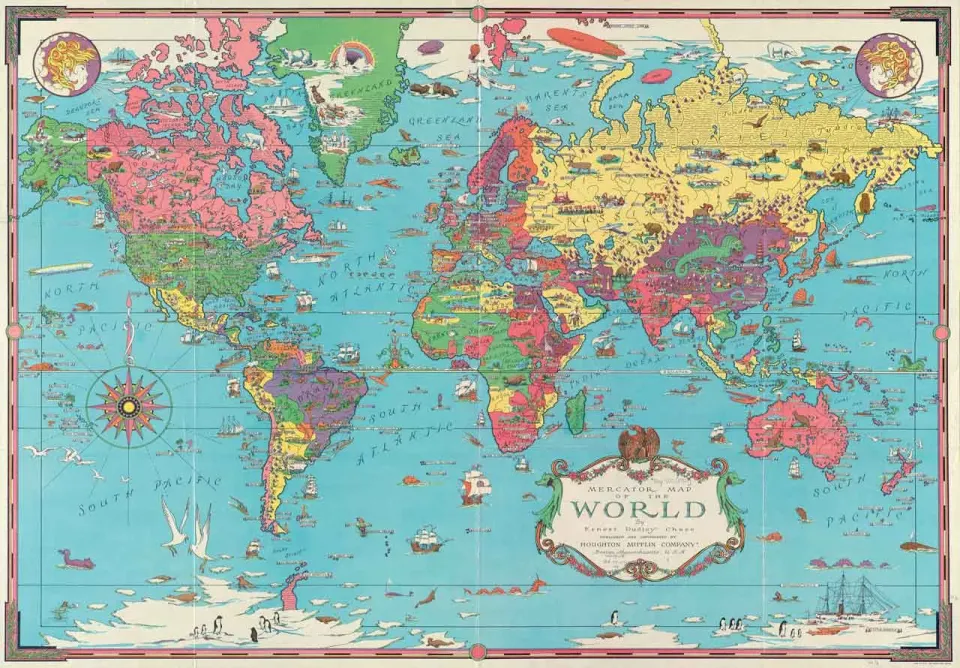 Mosaic Puzzles Mercator Map puzzle lemn 500 piese harta lumii