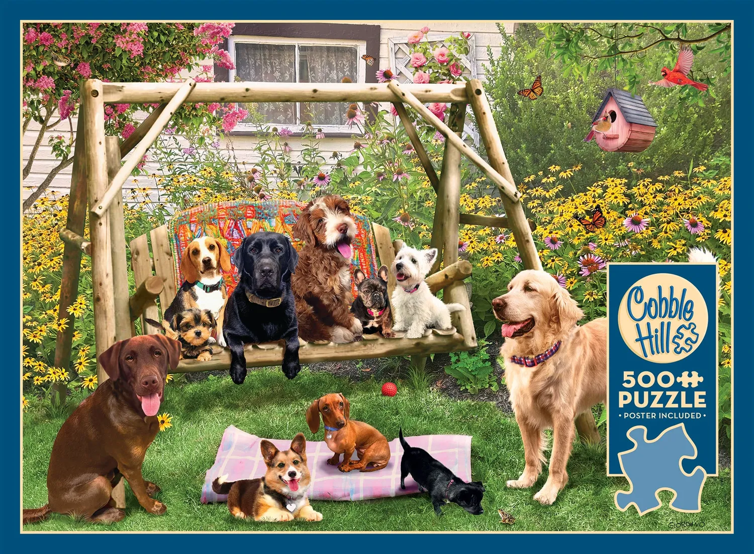 Cobble Hill Doggie Daycare puzzle 500 piese cu câini